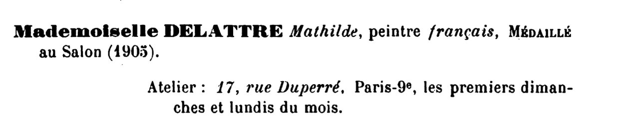Mathilde Delattre (1871-1950) artiste-peintre